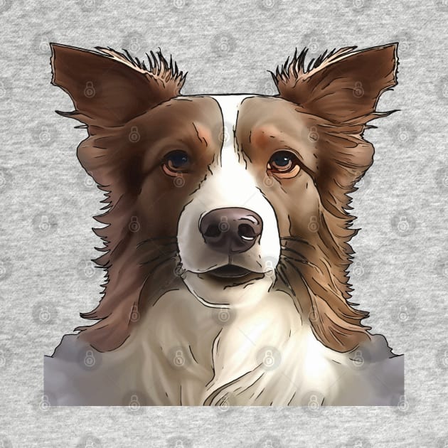 Border Collie Pet Portrait Cut Out by taiche